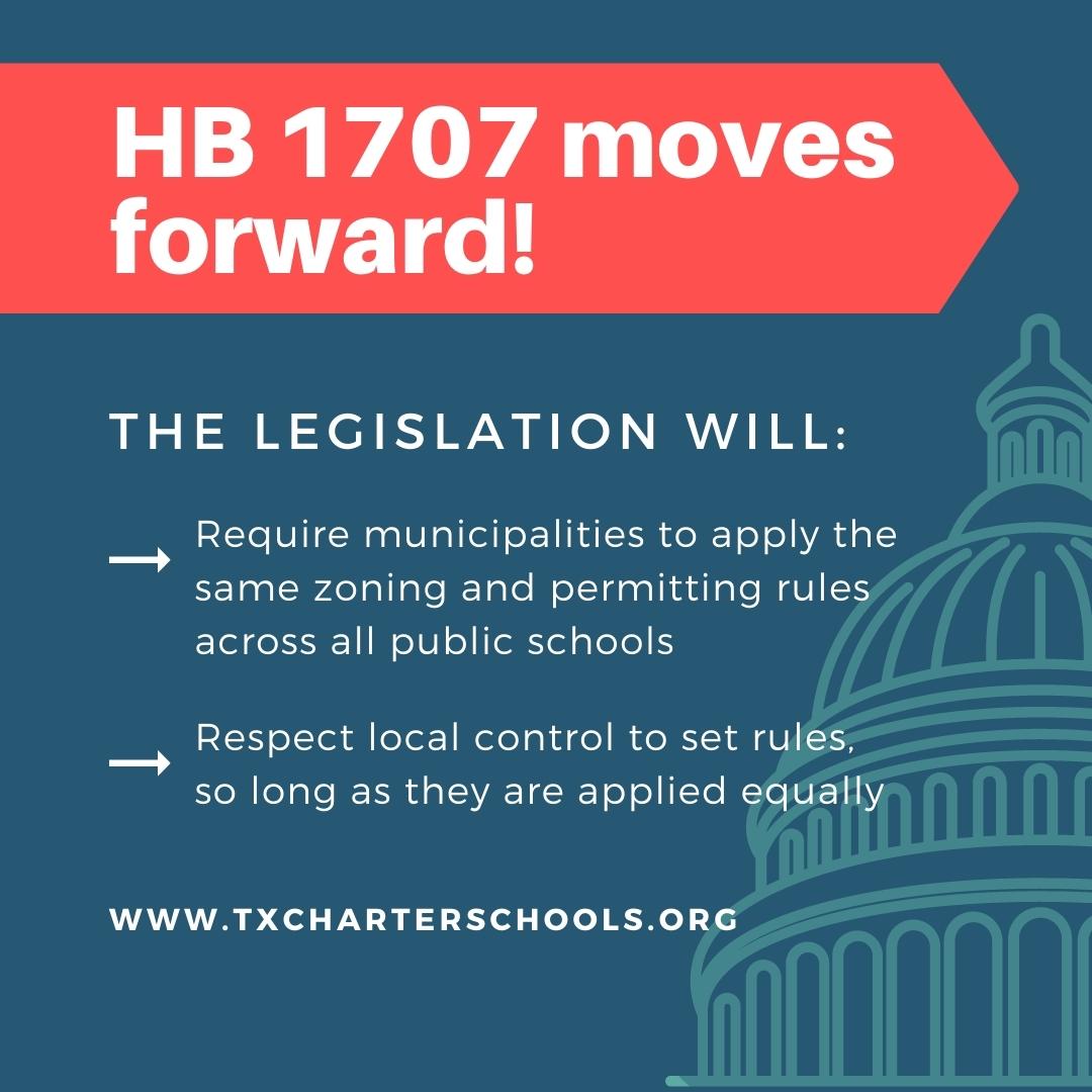 TPCSAnews's tweet photo. HB 1707 passes to third reading on the Texas House floor! We're one step closer to ending discrimination against #txcharterschools in zoning/permitting.

Thank you Rep. @StephanieKlick for your leadership! We're grateful to all House members for their consideration. #txed #txlege https://t.co/NlurvPAfTG