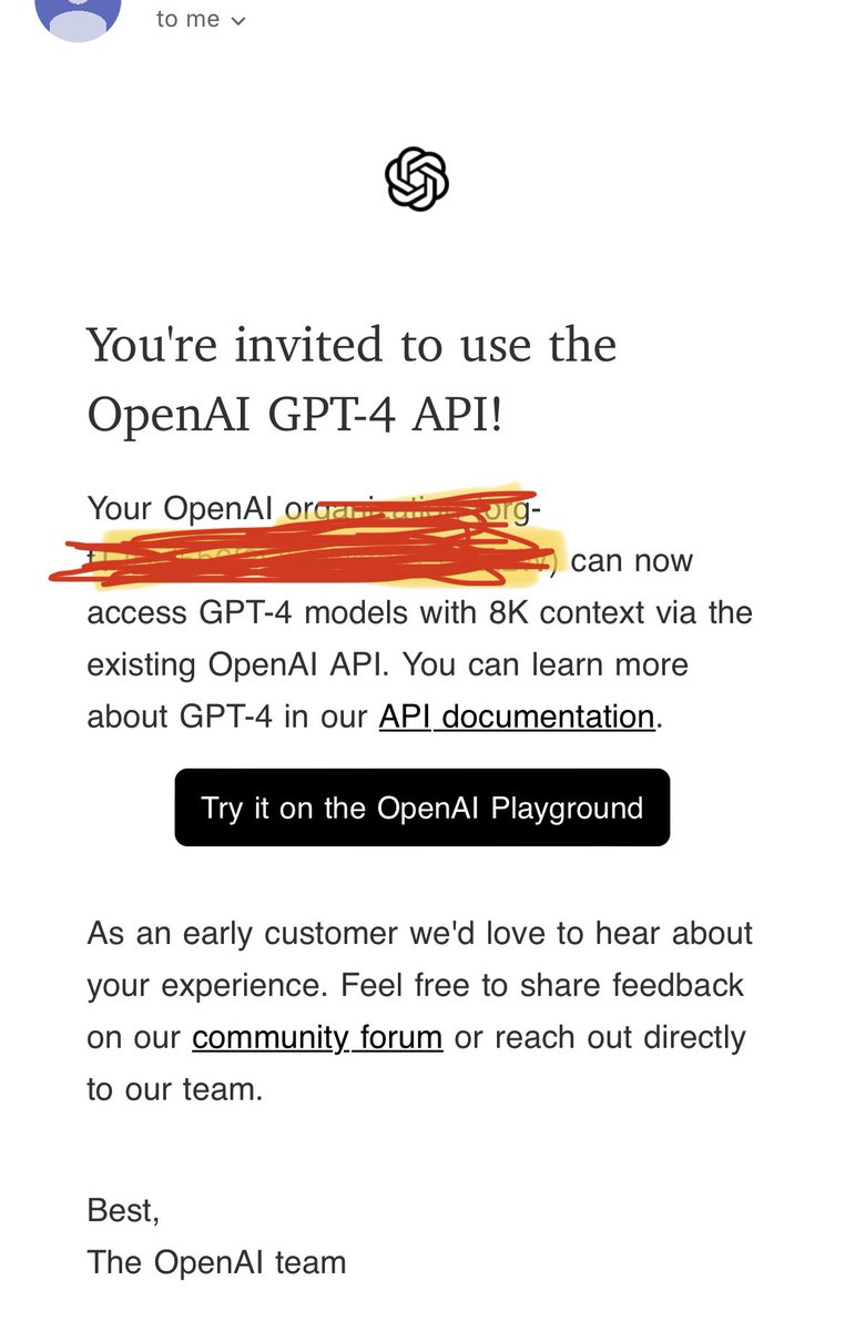 I’m so exciting to be invited to use the OpenAI GPT-4 API