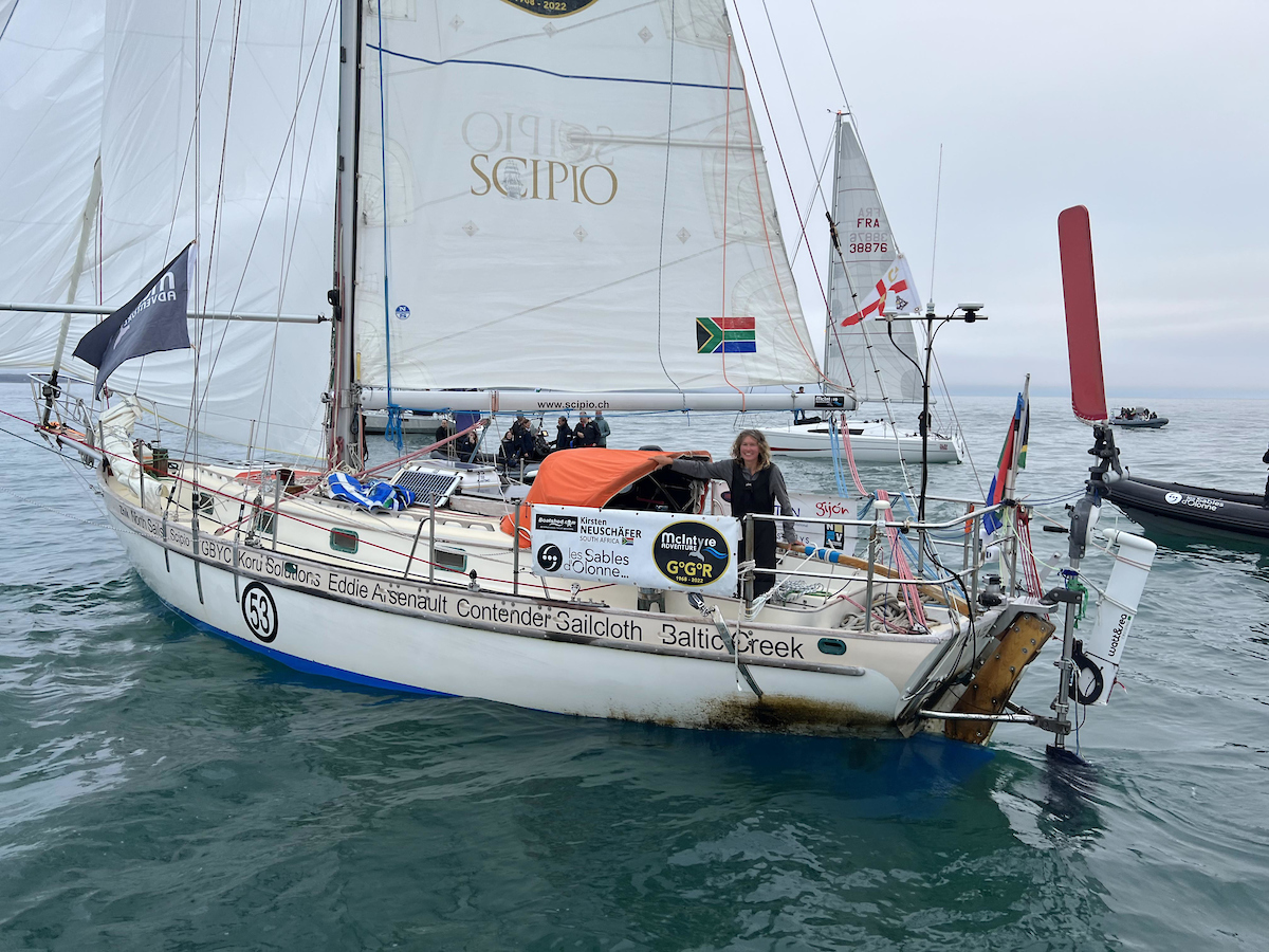 #GGR2022 Kirsten Neuschäfer (39) - "MINNEHAHA" officially became the first woman to win a round the world race by the three great capes, including solo &amp; fully crewed races, non-stop or with stops, &amp; the first South African sailor to win a round-the-world event! BRAVO
