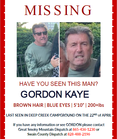 JonDB7's tweet photo. Great Smoky Mountains National Park (GRSM) rangers are currently searching for Gordon Kaye, a Florida native who’s been missing since Saturday.

Details: https://t.co/Y4Q2AIaBk1 https://t.co/5rf0r3hEuf