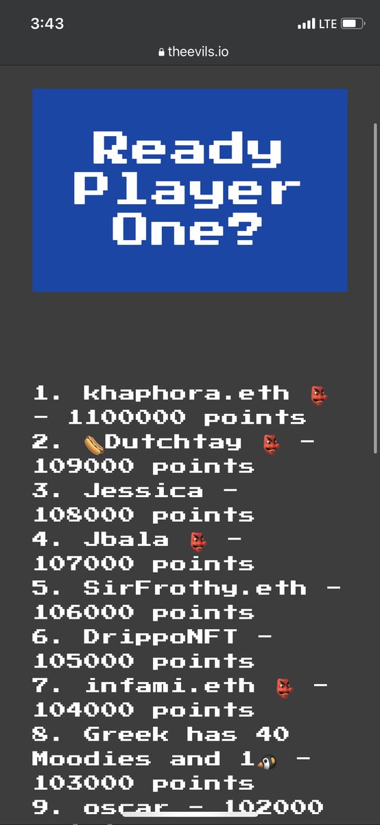 Today marks a major milestone. 

<a href="/khaphora/">khaphora</a> has completed the first ever Evils Arcade!!!

He will receive:
1 DeadFren
1 Evil
1 custom @propagandashand piece

Not a bad haul. Congrats!