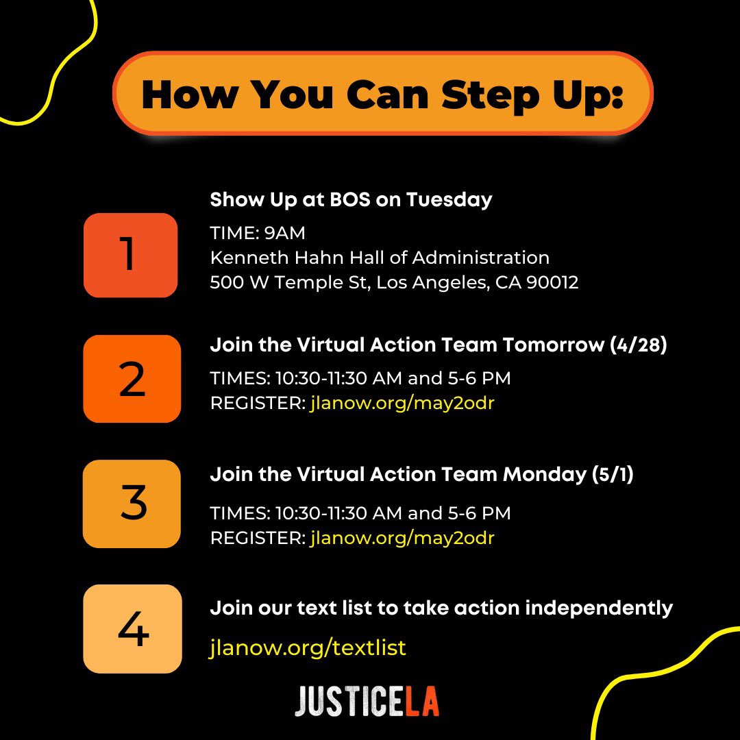 This motion to expand care and services to our communities is a no-brainer and sorely needed. Help us let the Board know that we are paying attention to where they put their money. 
              📌 TAKE ACTION📌

#JusticeLA #Abolition #Abolition #AbolitionNow #LACounty