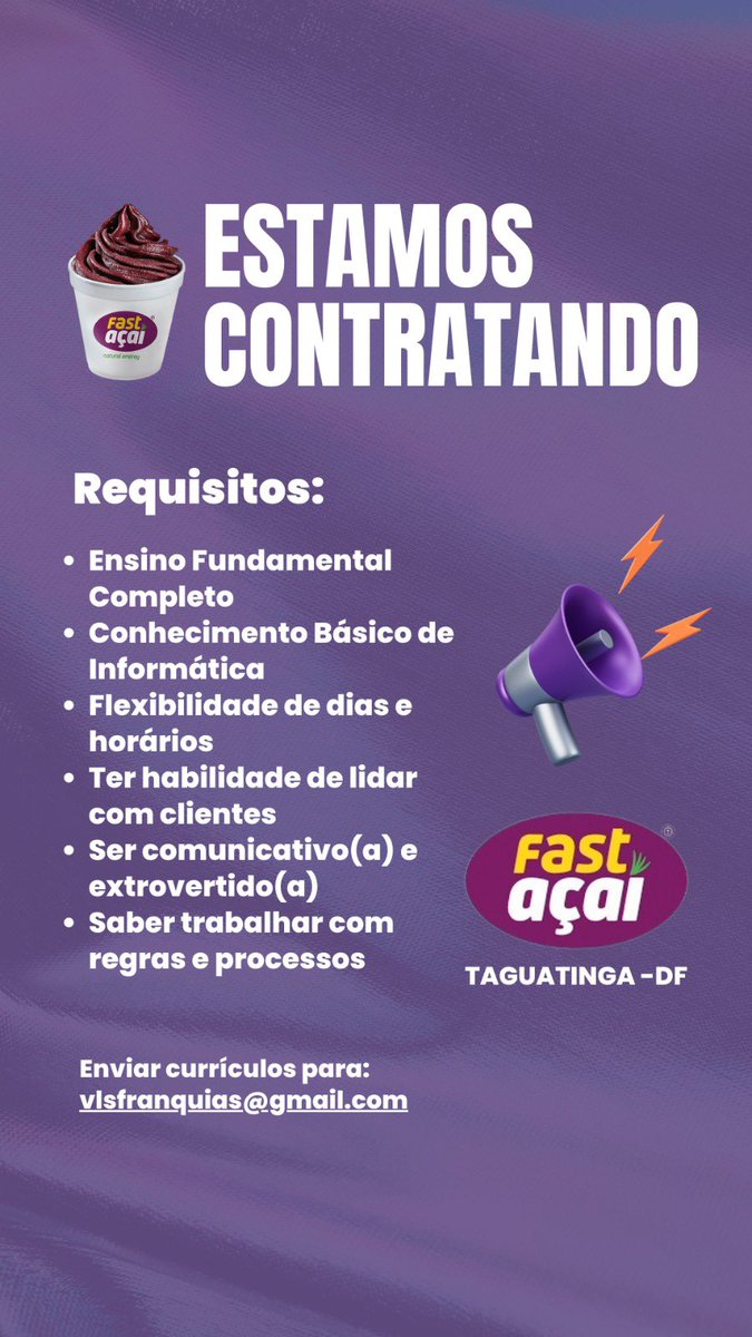 augustohvc_'s tweet photo. *VAGA DE EMPREGO*

Manda para seu familiar, amigo ou conhecido que esteja procurando emprego.

RT DOS AMIGOS PARA ESSA VAGA ENCONTRAR O DONO DELA!!! https://t.co/f2YKiW2tE2