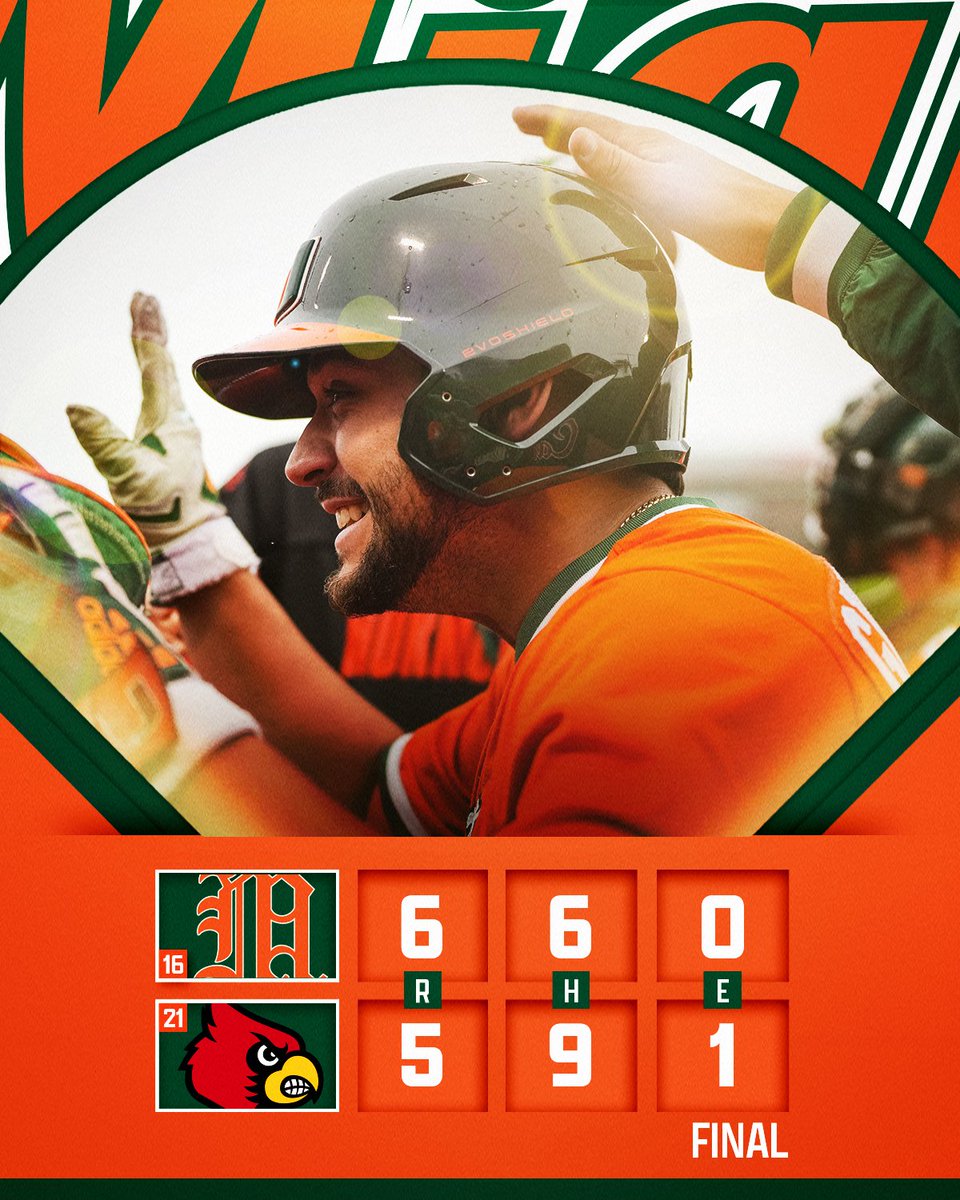 CanesBaseball's tweet photo. Game 1⃣...Canes 🙌 https://t.co/EVOc2nBm7T