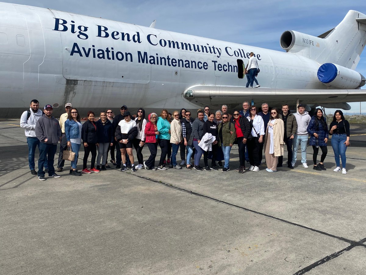 BigBendVikings's tweet photo. Students in our ESL classes stopped by the Aviation Maintenance Technology hangar this week! They were there to check out some of their planes and learn more about the program and career possibilities.
#BigBendCC https://t.co/mw97466zTp