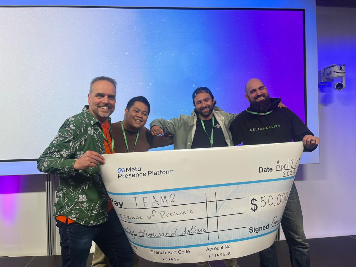 rolandsmeenk's tweet image. Sacrificed a few brain cells during the Meta Presence Platform Hackathon in London, but the outcome was worth it. #MetaPresencePlatformHackathon #pphack