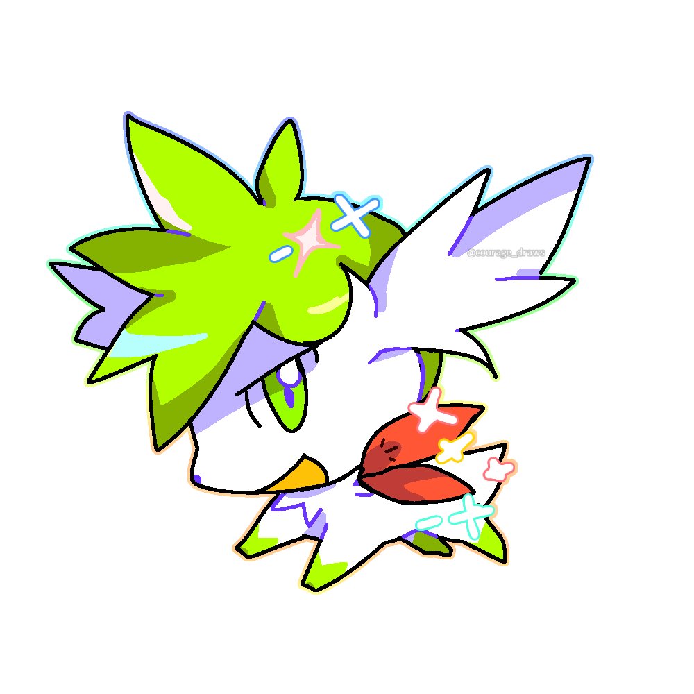 also speaking of shaymin... here's a little chibi i did of it too!!! because i love shaymin it's one of my favorite Pokemon of all time 😭😭