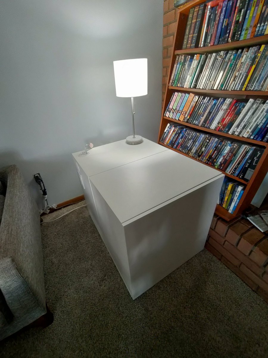 nerddadaf's tweet photo. @hackaday Does this count? Server cabinet with a slide made from two IKEA Bestà https://t.co/7CDpCr7Sv6