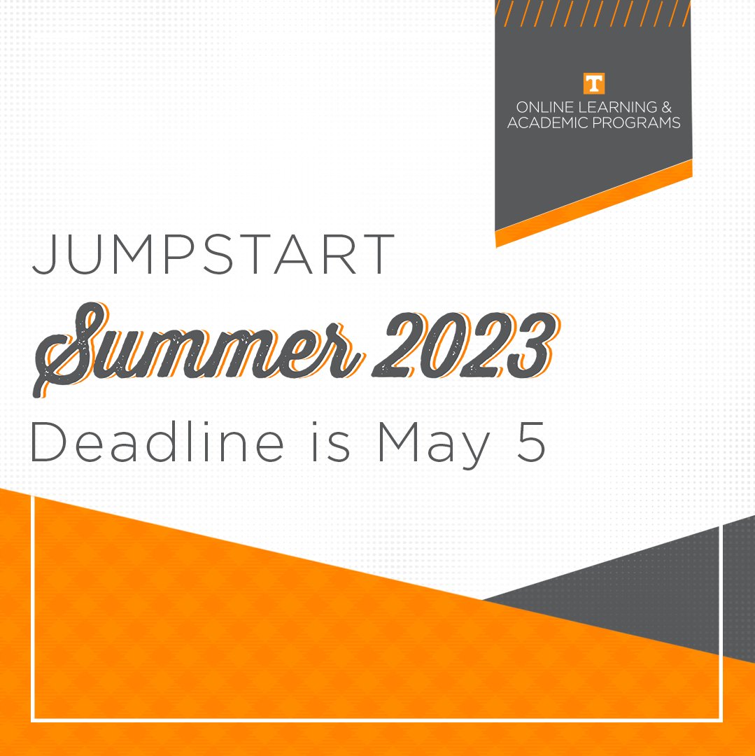 We are currently accepting requests to join our Summer 2023 or Fall 2023 cohort for Jumpstart. The deadline for the Summer cohort requests is today. Follow this link for more details. onlinelearning.utk.edu/jumpstart/