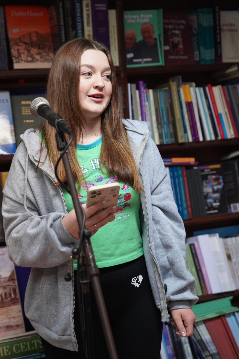 RedBooksWexford's tweet photo. Poetry Day Magic tonight! Congrats to our comp winners Deirdre O Connor, Megan Kenny and Stephen Comerford, and well done to the other 14 finalists, including 1 primary school student &amp; six girls from @PresWex 
Proof that the youth will keep books alive. https://t.co/ZEyzViZPng
