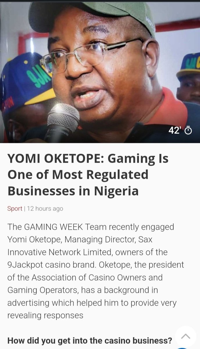 gamingweek1117's tweet photo. This is everything+ you ever wanted to know about CASINO BUSINESS in Nigeria

https://t.co/7HAP8z2i4Z… YOMI OKETOPE: Gaming Is One of Most Regulated Businesses in Nigeria 
@ikotibokAK
@gamingweek1117
@9jackpot_ng
@nlrcgovng
@lslga_
@9jackpot777
@BashirAre @lanreGbaja https://t.co/G4DYp1U4Tm
