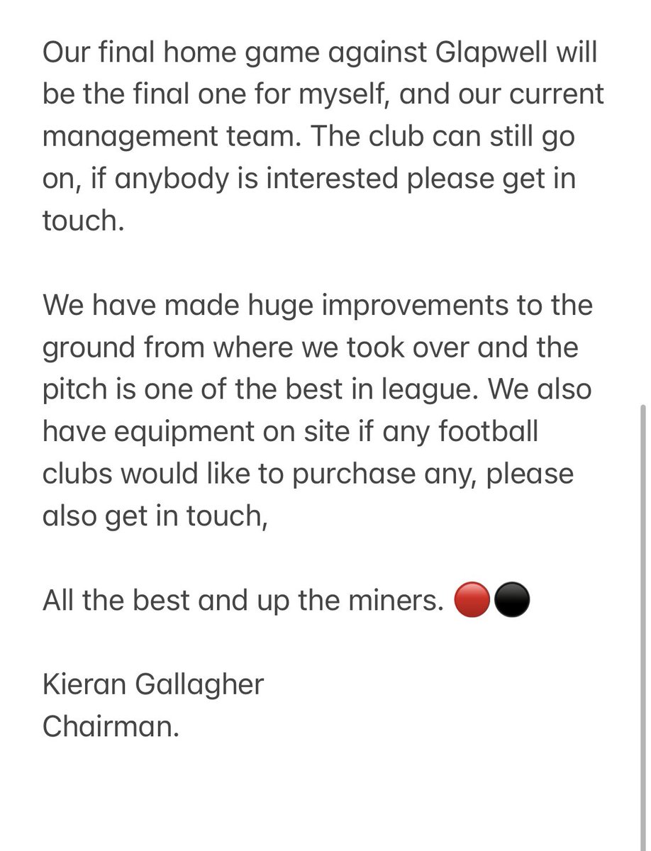 🔴⚫️Club Announcement 🔴⚫️

<a href="/gallagherkie/">Kieran Gallagher</a> @CentralMidsFL <a href="/rothtisersport/">Advertiser Sport</a>