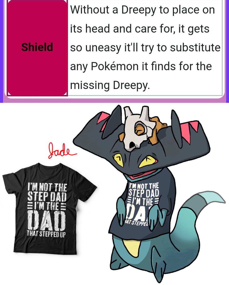The_Teal_Mask's tweet photo. "Without a Dreepy to place on its head and care for, it gets so uneasy  it'll try to substitute any Pokémon it finds for the missing Dreepy." - Drakloak's Shield Dex Entry

Family doesn't need to be related, it's all about feeling accepted. https://t.co/wHybd0oN3F