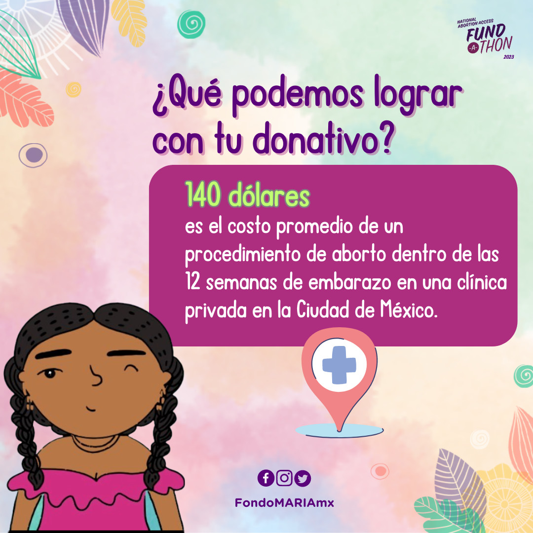 FondoMARIAmx's tweet photo. ¿Qué podemos lograr si donas 140 dólares? 🤔
Tu donativo apoya a cubrir el procedimiento de aborto en una clínica privada de la CDMX cuando se necesita. 💚
Únete al #Fundathon 💸 de la @AbortionFunds y respalda el acceso a aborto. DONA 👉🏾 https://t.co/LJbeIYIzfd https://t.co/Obwjom6ZPs