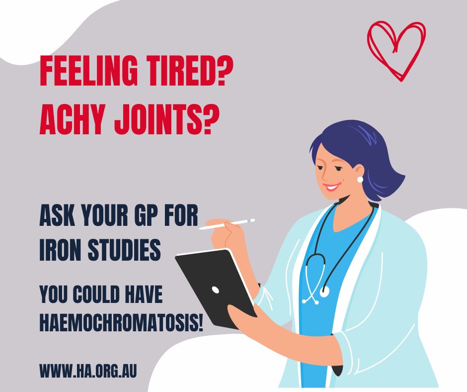 HaemAus's tweet photo. Did you know that Haemochromatosis is one of the most common genetic conditions in Australia? Learn more about the symptoms and treatment options on https://t.co/c5YgQll72O 
#AskYourGP #HaemochromatosisAwareness #Retweet https://t.co/ZKZtxgkleM