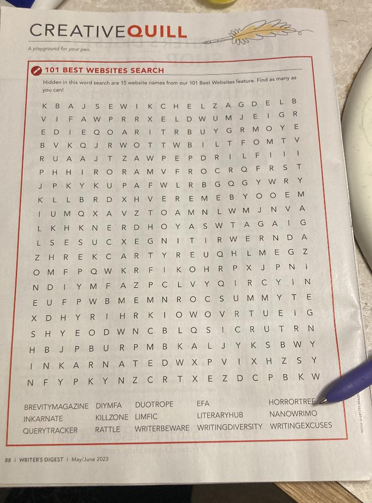 HorrorTree's tweet photo. How Randomly Cool?! Thank you @WritersDigest, for the random and fun inclusion! #amwriting #writerslife https://t.co/WpgeTNL9H7
