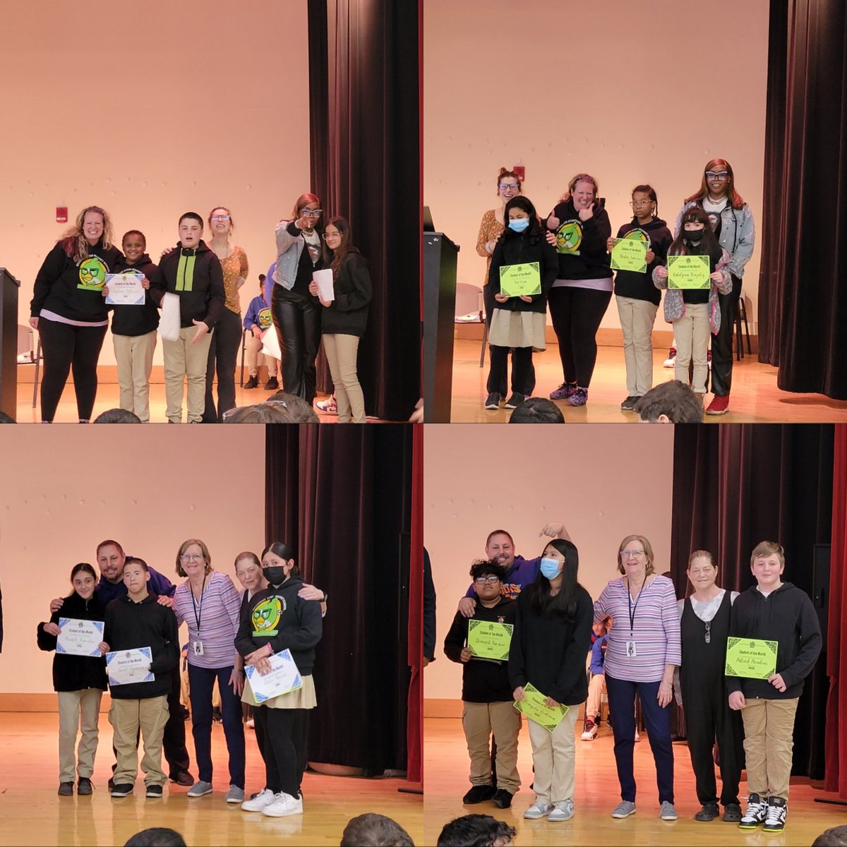 BSTEM5thgrade's tweet photo. Combined Assembly for March and April! Celebrating our 5th and 6th grade student of the months, UA awards, and Perfect Attendance awards, and Math goal achieved awards! 🥰 So proud of all of these amazing students! @BSTEMhartford @PrincipalBSTEM @BSTEM6thGrade https://t.co/xWKS8czRUx
