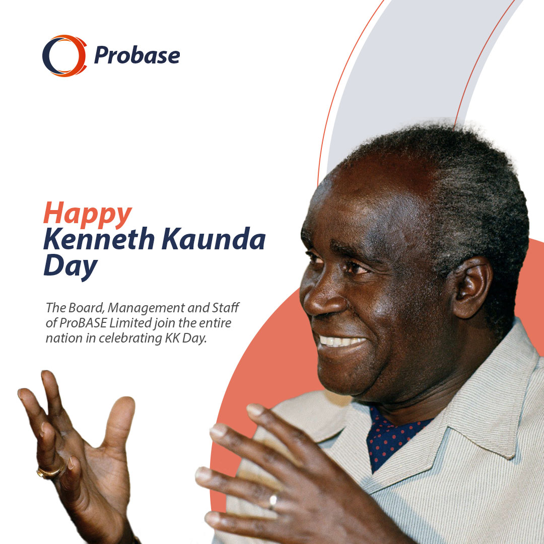 probasegroup's tweet photo. The Board, Management and Staff of ProBASE Limited join the entire nation in celebrating Kenneth Kaunda Day.

#probasegroup #kennethkaunda https://t.co/beMj2aSD1x