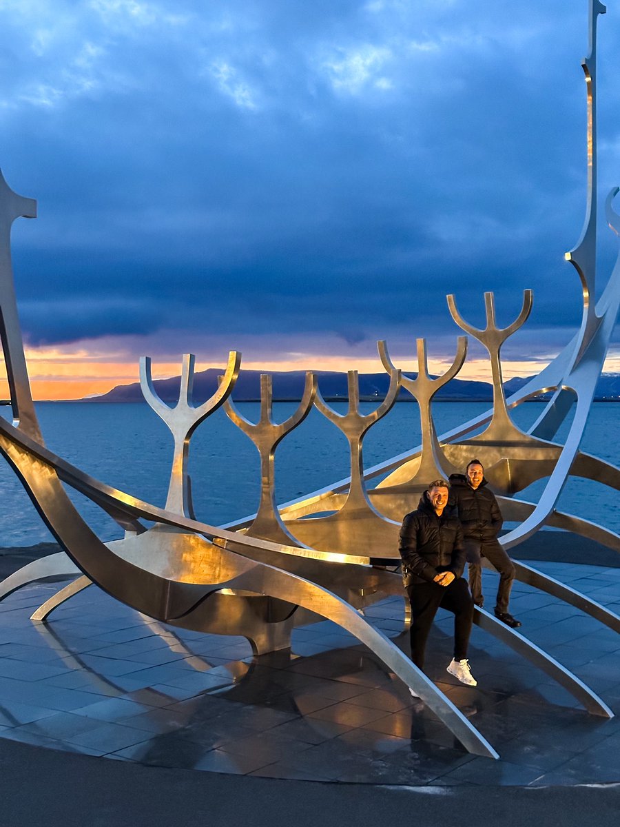 howied's tweet photo. Just a couple of dreamboats 😉 The Sun Voyager is an all steel sculpture and is described as a dreamboat, or an ode to the sun. Truly breathtaking! https://t.co/x6iOw8KCoE