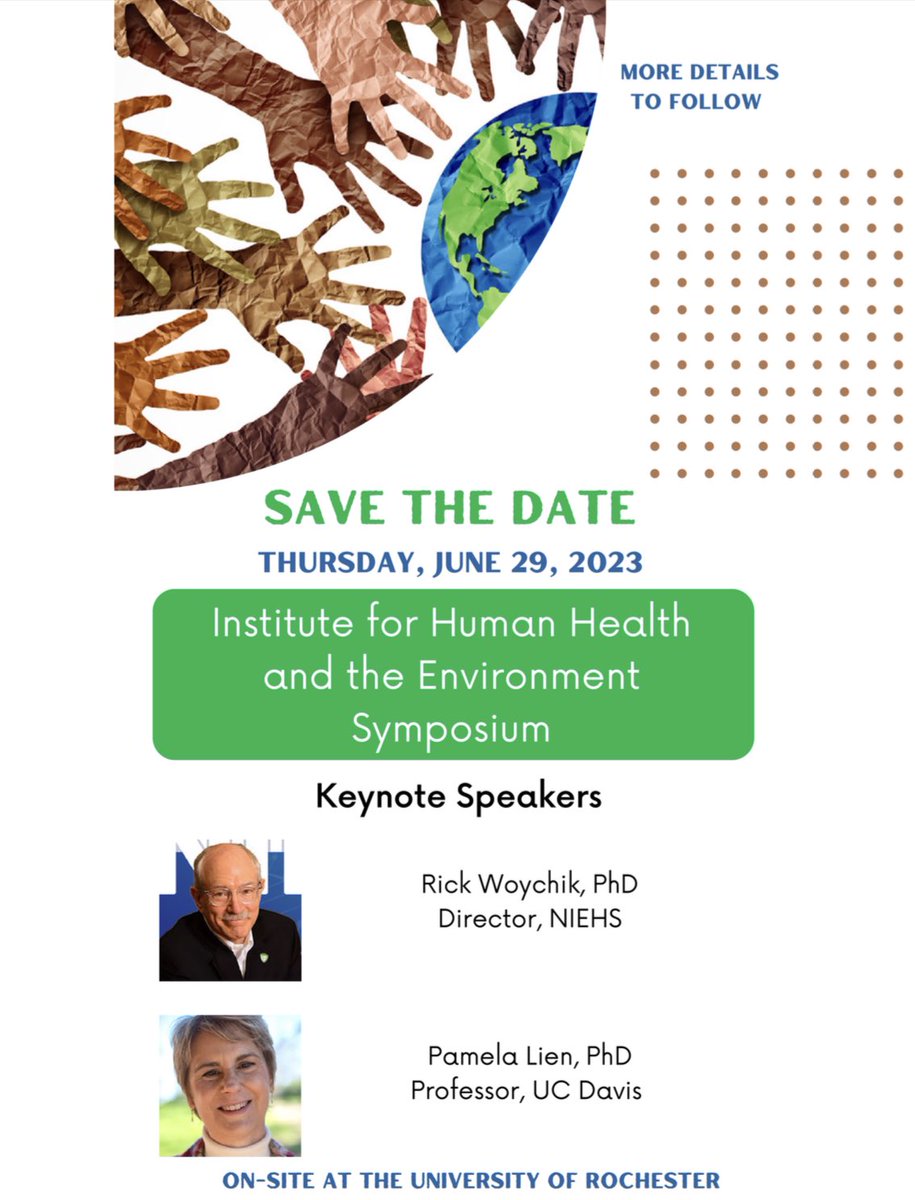 Save the date for our upcoming Institute for Human Health and the Environment Symposium!