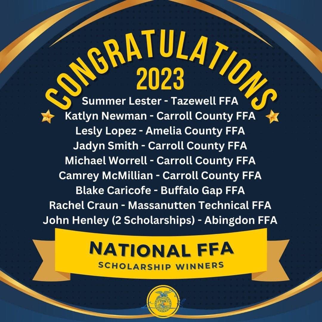 ACHS senior Lesly Lopez is one of nine Virginia students to win a national FFA scholarship! Way to go, Lesly! #RaidersRISE