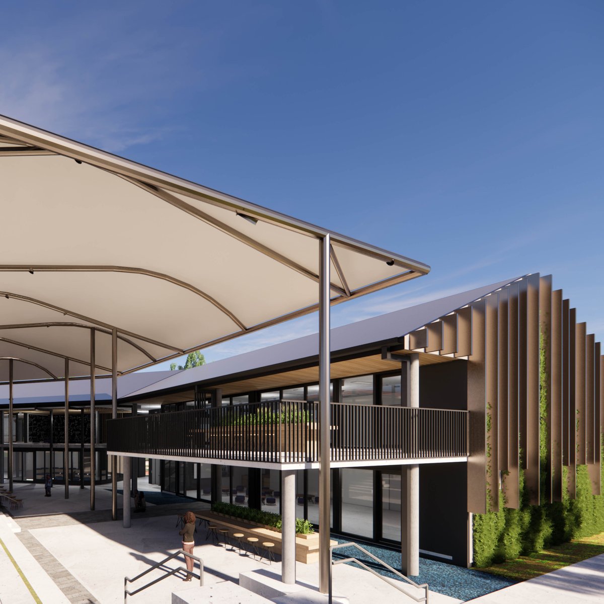 DBI_Design's tweet photo. Somerset College begins construction of a new Junior School building, multi-sport synthetic grass sports facility and car park. Eight new classrooms, a breakout reading room, indoor-outdoor learning environments and new playground experiences included in the Junior expansion. https://t.co/nxvGfReqgp