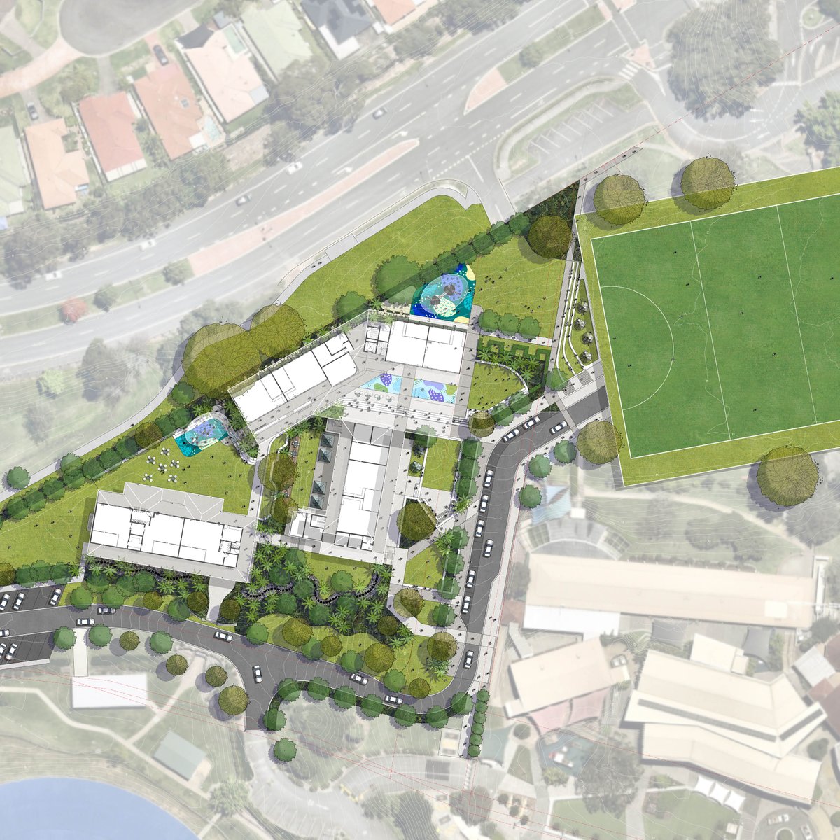 DBI_Design's tweet photo. Somerset College begins construction of a new Junior School building, multi-sport synthetic grass sports facility and car park. Eight new classrooms, a breakout reading room, indoor-outdoor learning environments and new playground experiences included in the Junior expansion. https://t.co/nxvGfReqgp