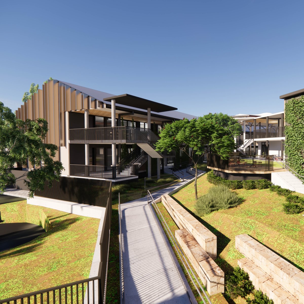 DBI_Design's tweet photo. Somerset College begins construction of a new Junior School building, multi-sport synthetic grass sports facility and car park. Eight new classrooms, a breakout reading room, indoor-outdoor learning environments and new playground experiences included in the Junior expansion. https://t.co/nxvGfReqgp
