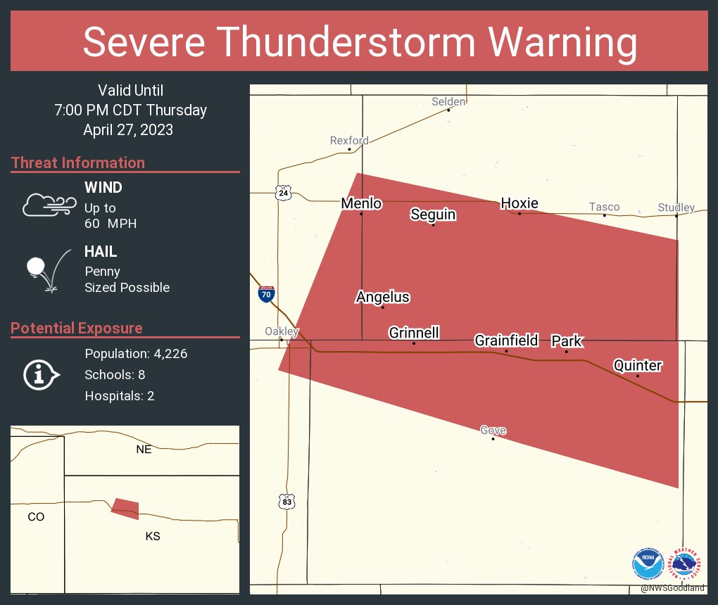 NWS Goodland on Twitter "Severe Thunderstorm Warning continues for