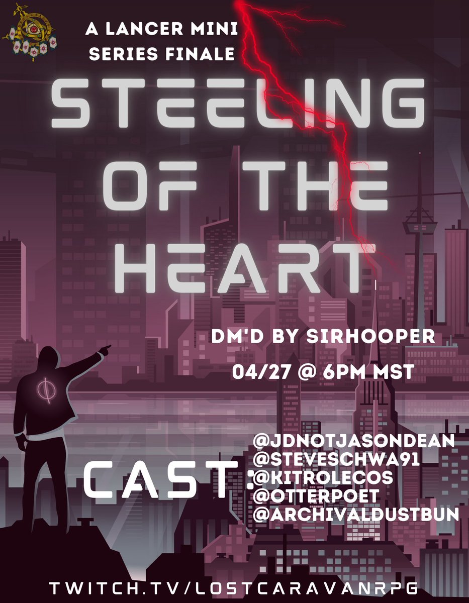 The end...it always finds us.
In our darkest hour,
Or our moment of triumph.
All alone,
Or surrounded by loved ones.

Tonight, we find the end to our story. No matter the price.

Cast:
<a href="/ArchivalDustBun/">Anna Maeve</a> <a href="/jdnotjasondean/">JD (Human Disaster) From LFTA</a> <a href="/SteveSchwa91/">Steven Schwartz</a> <a href="/kitrolecos/">Kit || they/them 🐀</a> <a href="/Otterpoet/">JR Fryer</a> 
#LancerRPG #TTRPGs