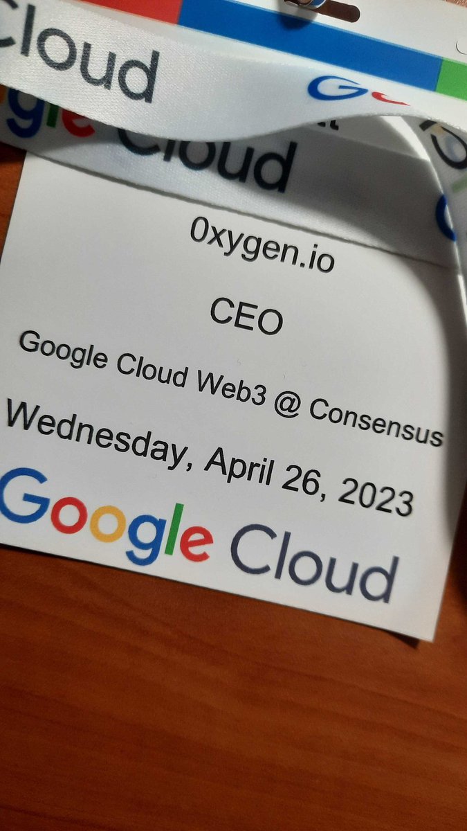 Thank you to <a href="/GoogleCloudTech/">Google Cloud Tech</a> at <a href="/consensus2023/">#Consensus2023</a> for their hospitality and the great conversations. 0xygen continues to grow and meeting companies that support teams building in Web3 motivate us to keep going. ⚙️🚀 @NFTn0x <a href="/FuseWars/">FuseWars</a> <a href="/Theta_Network/">Theta Network</a>