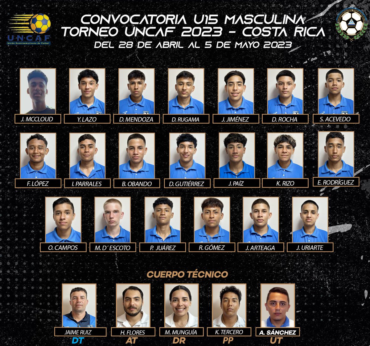 Fenifutnica's tweet photo. #SelecciónU15Masculina 💪🏻

Estos son los jugadores convocados por el Director Técnico Jaime Ruiz para el Torneo de Uncaf U15 en Costa Rica 🇨🇷 https://t.co/i9EAJmkIdS