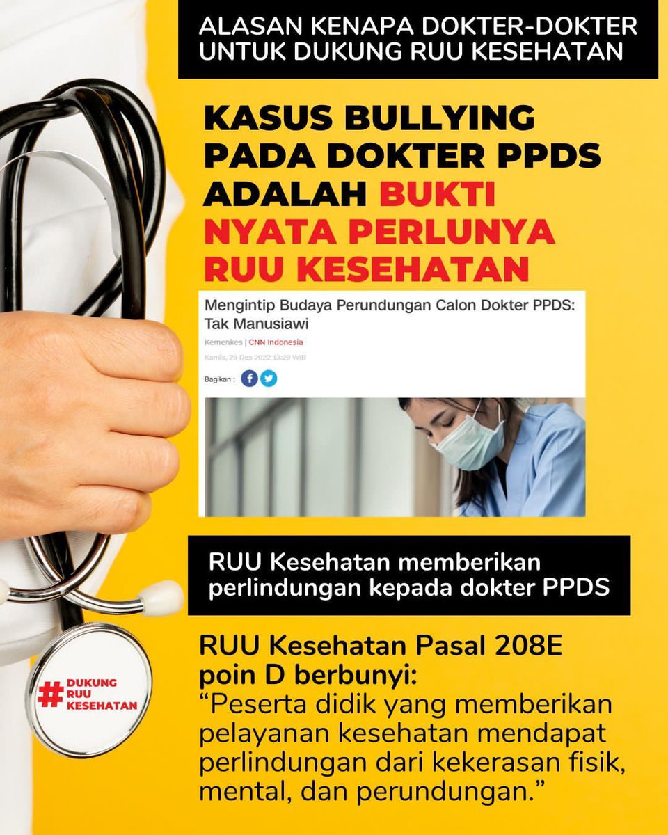 axavincer's tweet photo. @nirwan_anestesi Turut prihatin aku, udah belajar dan masuk universitas susah. Eh pas jadi dokter malah kena bully. Harus banget ada yang melindungi ini, aku pikir RUU Kesehatan udah paling pas #RUUKesehatanPeduliPPDS #StopBullyPPDS https://t.co/bOXwWqpEYp