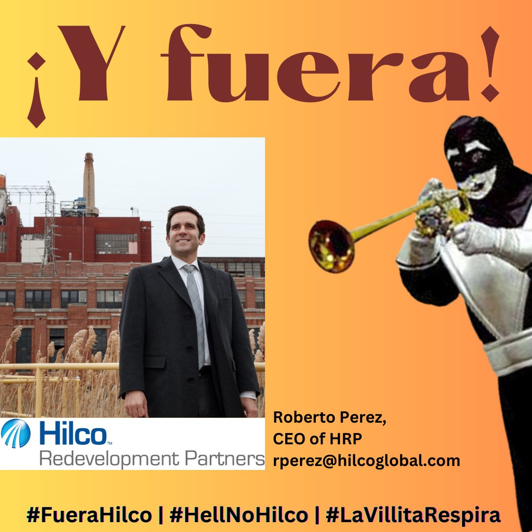 LVEJO's tweet photo. We demand that Roberto Perez, CEO of Hilco Redevelopment Partners, .@HilcoGlobal, show up #LaVillita wants to hear from you DIRECTLY!!
#LaVillitaRespira #HellNoHilco #FuraHilco https://t.co/603rEq5dj3