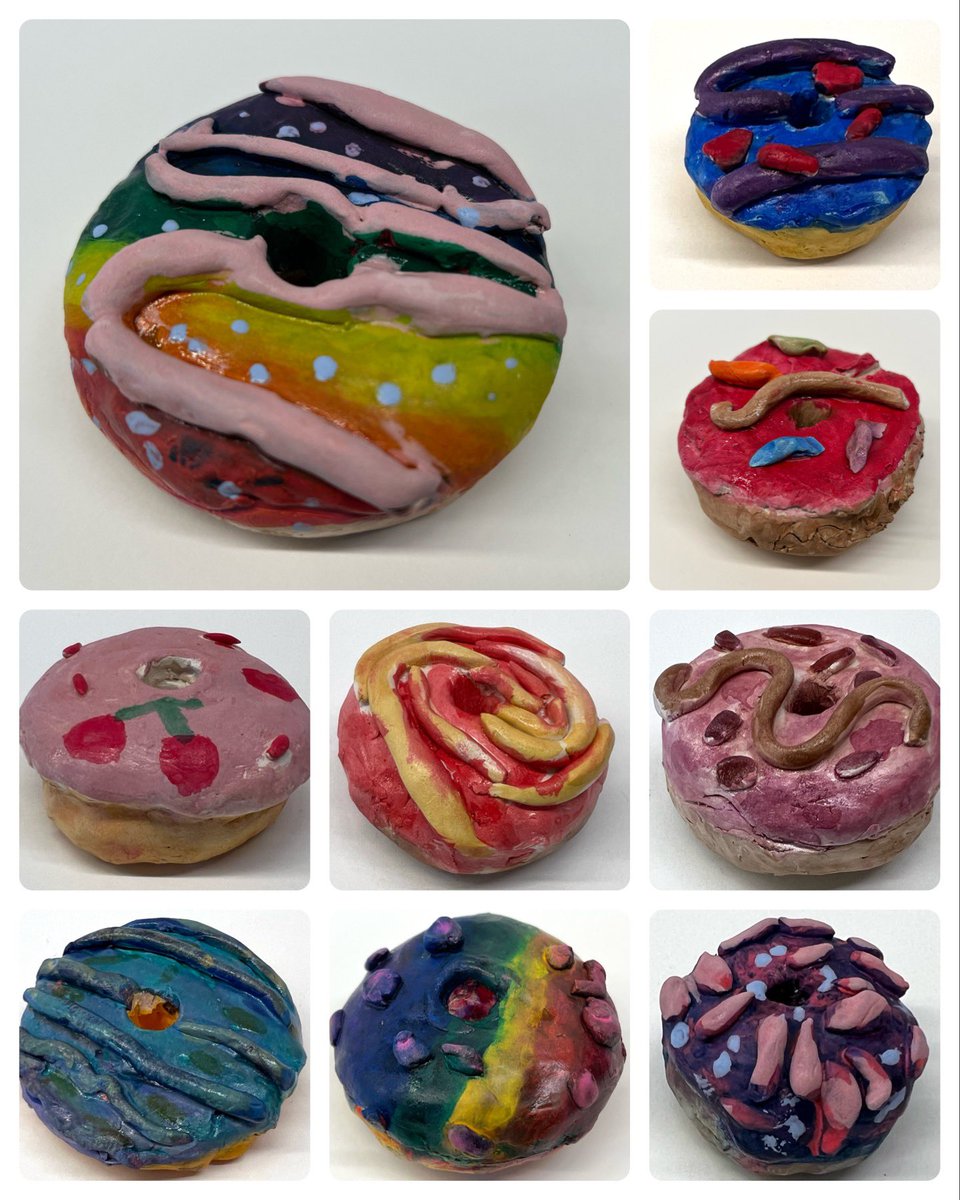 3rd graders are enjoying making clay doughnuts during art classes <a href="/MrsLove_ATS/">Read_Teach_Love</a> <a href="/APS_ATS/">Arlington Traditional School (ATS)</a> <a href="/APSArts/">APS Arts Education</a> <a href="/APSVirginia/">Arlington Public Schools</a> <a href="/ATS_AP_Inga/">Inga Schoenbrun (she/her)</a> <a href="/ATSPrincipal/">Sam Podbelski</a>