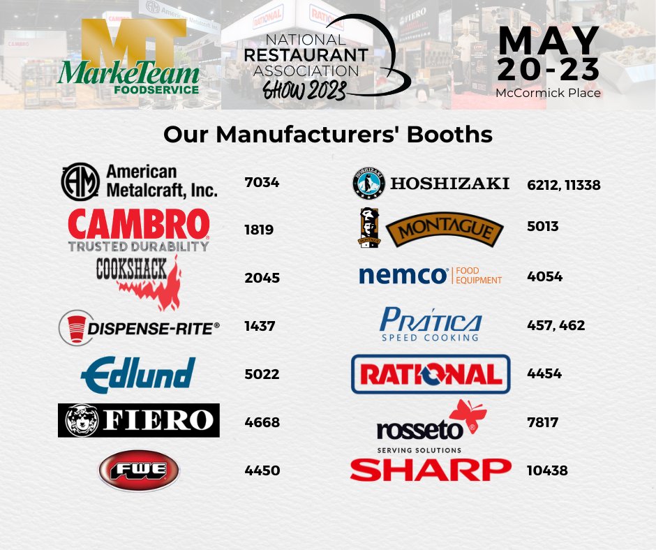 We're excited to see you at the <a href="/RestShowIntl/">National Restaurant Association Show</a>! Sign-up for a booth tour here: forms.gle/Gj59fSP5sLVGhk…