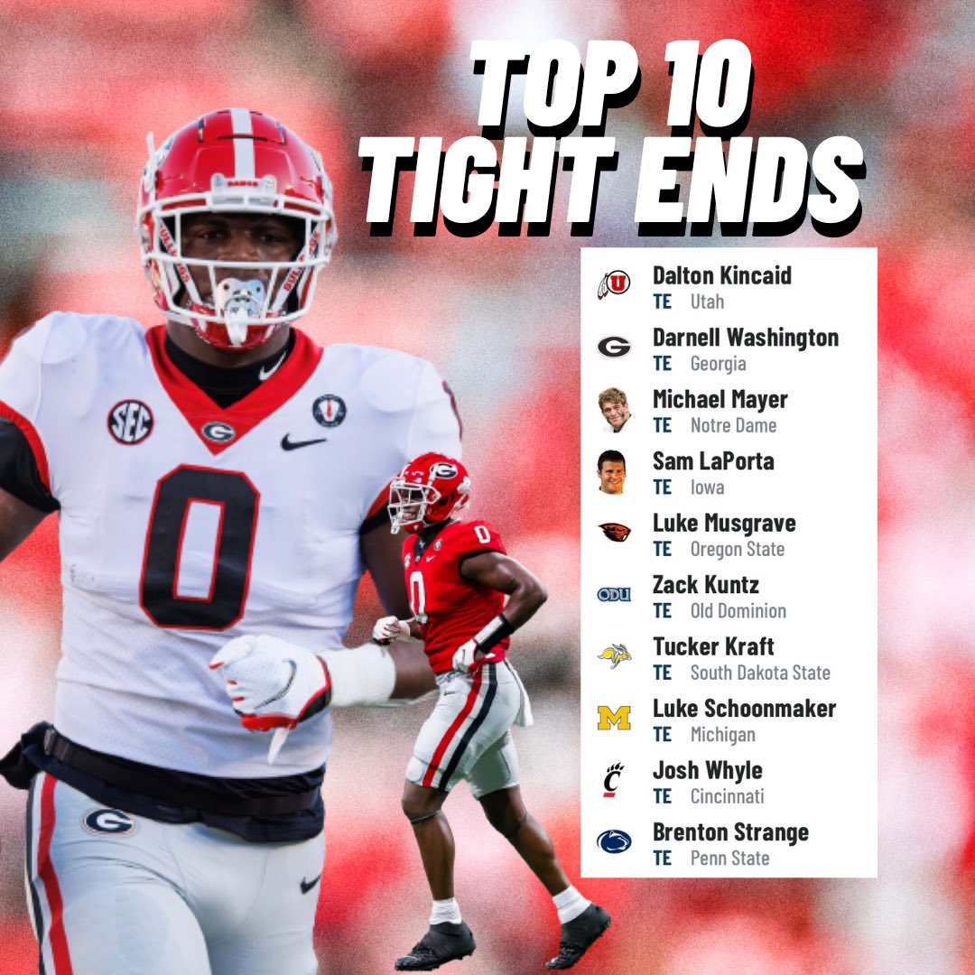 Champagne 🧟‍♂️ on Twitter "Top 10 Tight Ends (Super Sleepers Cameron Latu, Alabama & Davis