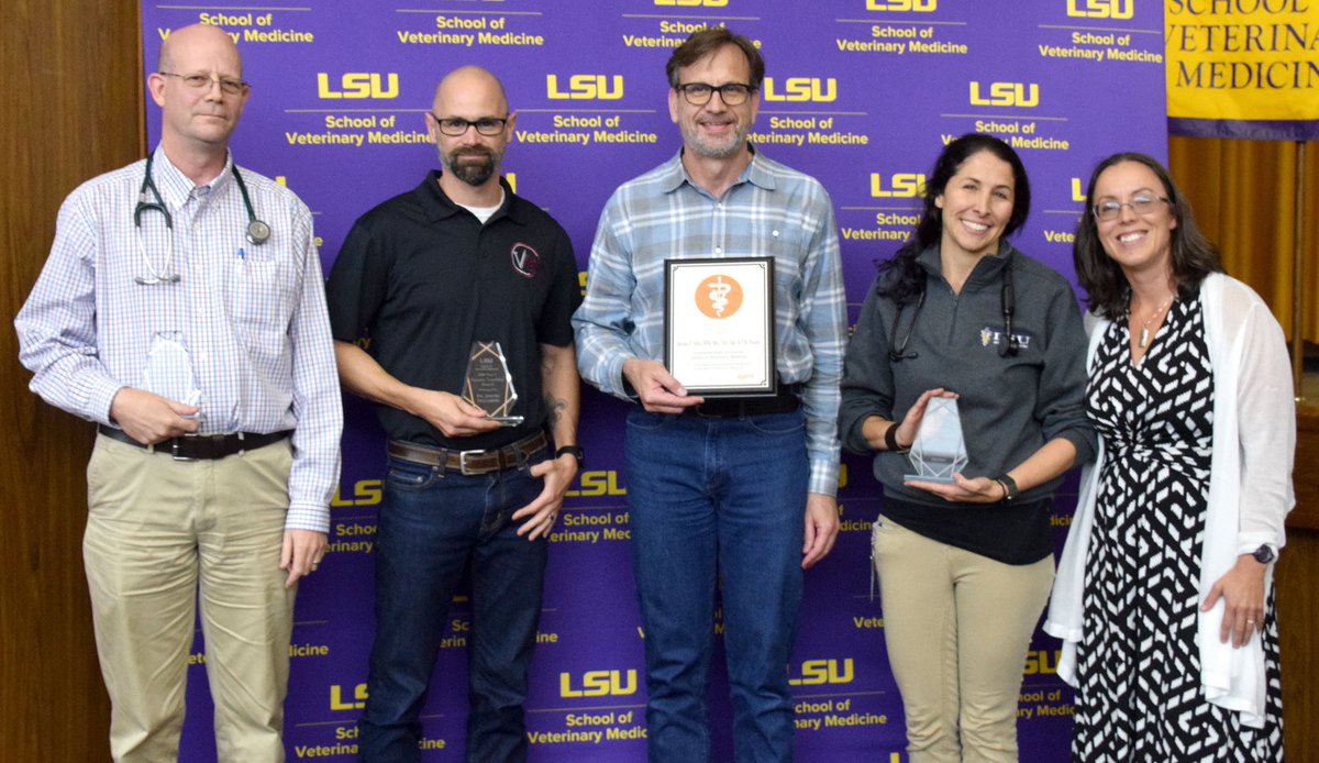 lsuvetmeddean's tweet photo. Warm congratulations to all our awesome awardees today — staff & faculty! You contribute so much to so many @LSUVetMed! Thank you from the bottom of my heart! #BetteringLives #WeTeach #WeHeal #WeDiscover #WeProtect #ScholarshipFirst #I2C #WhereScienceMeetsPassion #LSU #Community https://t.co/W9R4Qf0li5