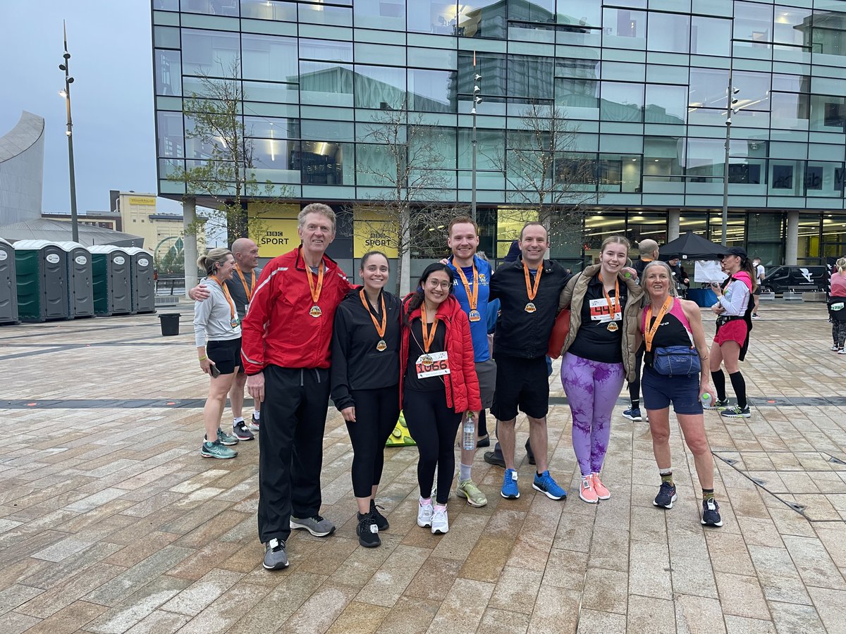 NadinHawwash's tweet photo. We did it with big smiles pre and post-run! @MCRCnews researchers dedicated to supporting @e_MedEd in tackling the #digitaldivide in education and access to #medicine. Huge thank you to all for supporting @e_MedEd! Donate via: https://t.co/Sn8Fm0KfgC
#liftasyouclimb #manchester https://t.co/t6OLaokhHM