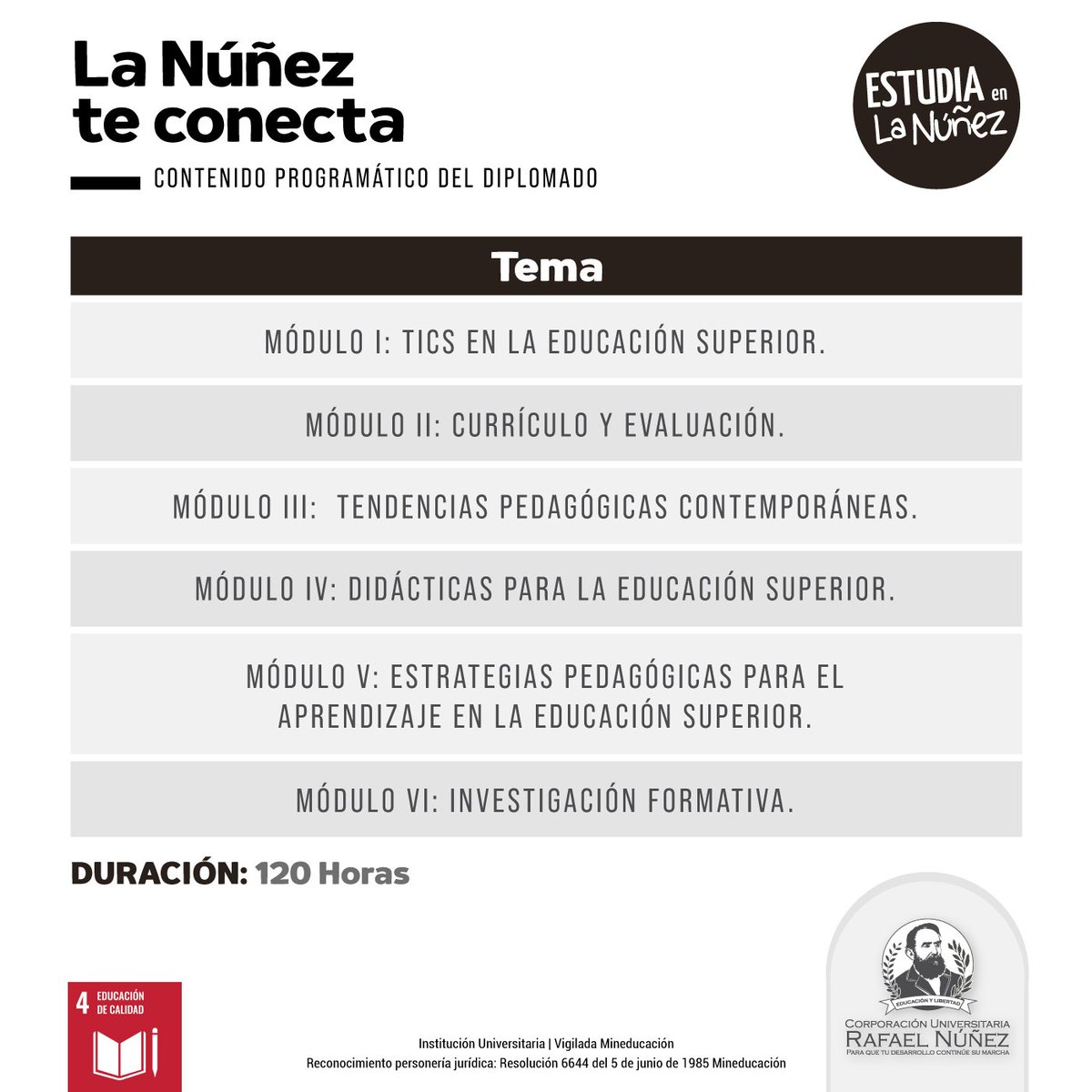CURNHumanidades's tweet photo. FORMACIÓN PEDAGÓGICA PARA DOCENCIA EN LA EDUCACIÓN SUPERIOR: Proporciona los fundamentos teóricos y procedimentales que contribuyan a la formación del docente universitario.
📷INSCRÍBETE AHORA 📷📷
https://t.co/qyk103KbL2
Info - WhatsApp 3217214485
PBX: 60+5 6439499 Ext 1110-1128 https://t.co/VrwsKX3XJn