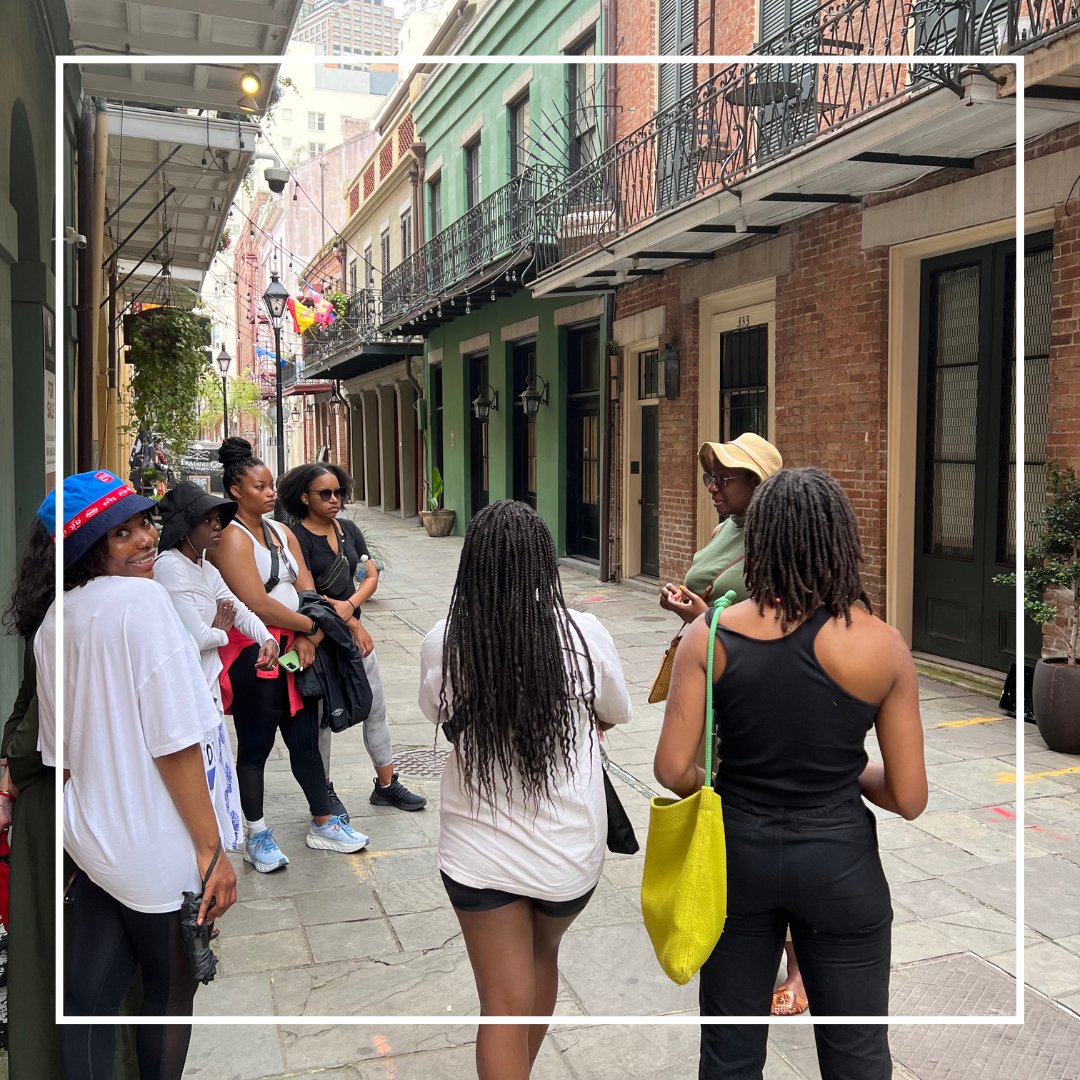 The MCH Student Group had the amazing opportunity to go on a guided walking tour through the French Quarter, led by Brittany Williams. We learned and explored the robust history of Black birth work and midwifery in the city of New Orleans.  <a href="/BirthmarkDoulas/">Birthmark Doulas</a>
