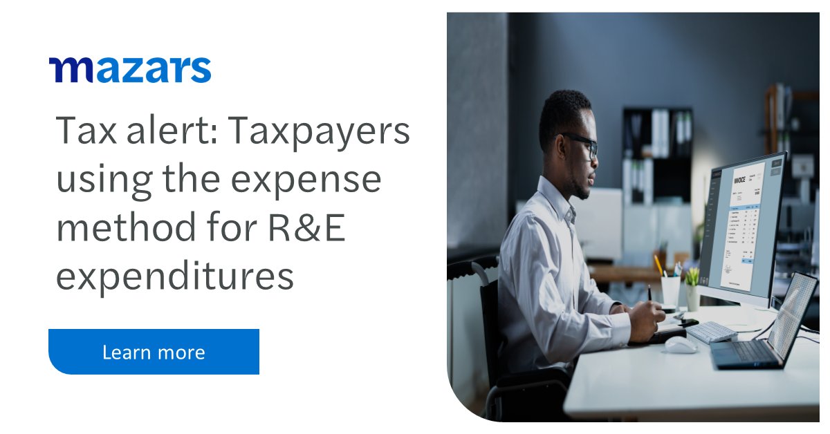 Tax alert: According to a new ruling, taxpayers aren't allowed to amend prior tax returns to claim deductions for R&amp;E expenses. Mazars' specialists tell you what you need to know.
Learn more: maza.rs/6014gP2hQ
