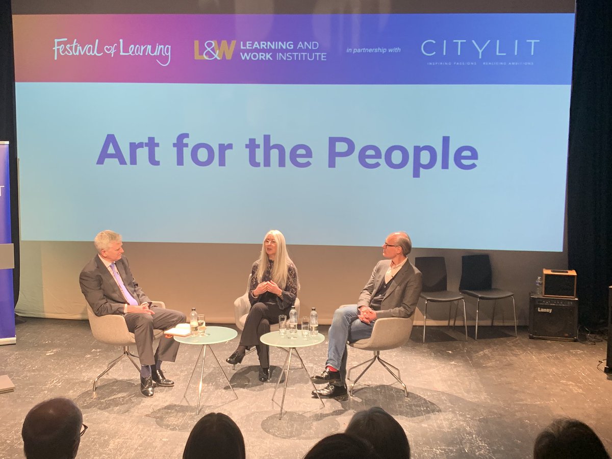 A wonderful day visiting @citylit and watching @MarkMalcomson talk to @DameEvelyn and @WillGompertzBBC about creativity, the arts and the value of arts education at all ages. Proud to be @citylit governor.