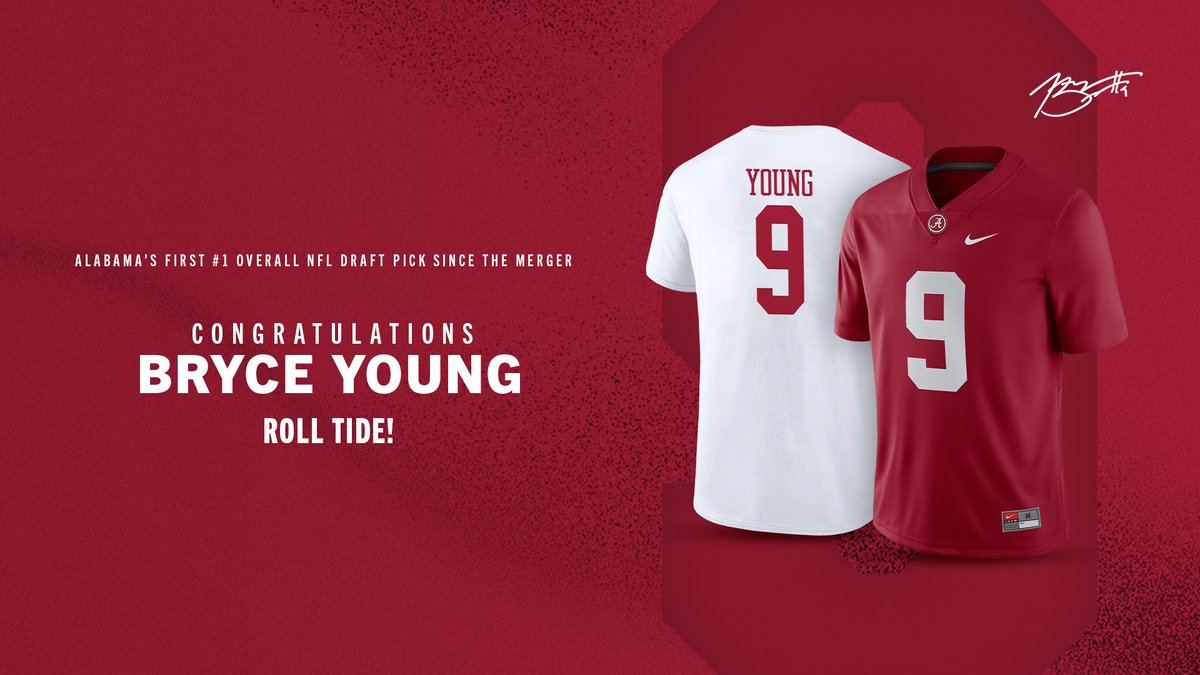 UA_Athletics's tweet photo. Celebrate the #1 overall pick with Bryce Young merchandise 🤩
Get it here ➡️ https://t.co/T67z9liSP3
#RollTide | @AlabamaFTBL https://t.co/ZsVwV0fhAU