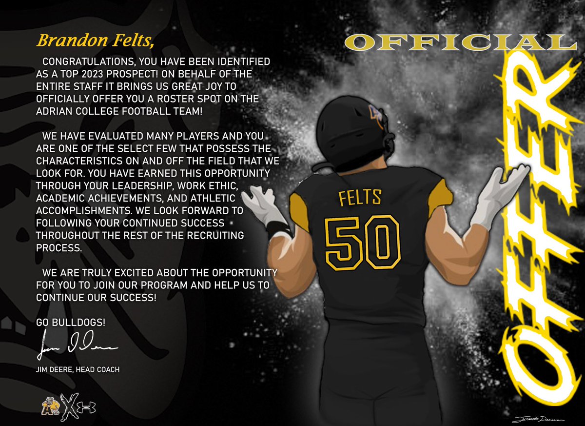 BrandonFelts11's tweet photo. Blessed to receive this offer!! https://t.co/IfOBCrfZCZ