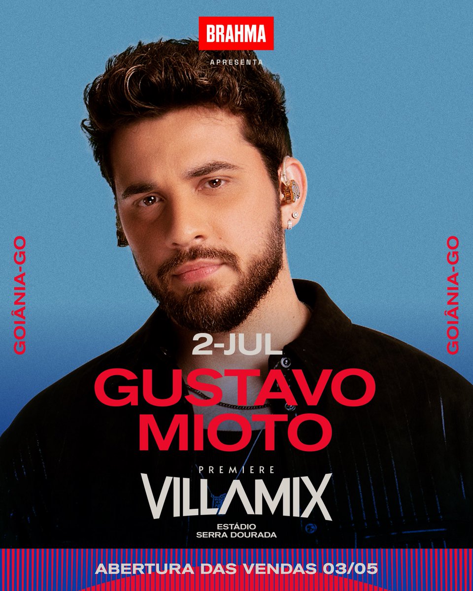 A gente gosta assim: o fenômeno Gustavo Mioto chegou para fazer Goiânia vibrar ainda mais forte!🤠
🎟️ Vendas abertas no dia 03/05 ao meio-dia.
#PremiereVillaMix #VillaMix