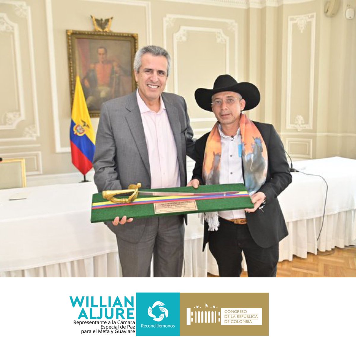 WilliamAljure's tweet photo. Nos reunimos hoy con el presidente @petrogustavo y conocimos de primera mano su nuevo Gabinete de Ministros.
Trabajaremos en conjunto por alcanzar La Paz y la Reconciliación en los territorios 🍃
#Reconciliémonos #PazTotal https://t.co/16B3R3yAjW