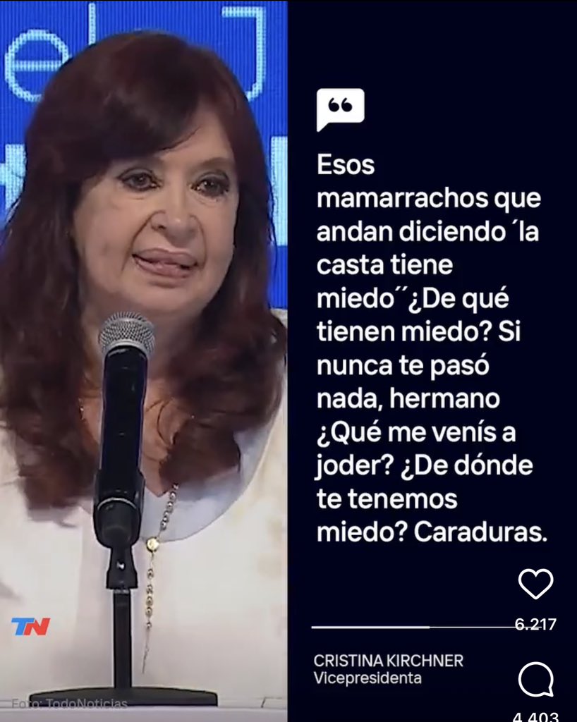 Victoria Villarruel on Twitter "No hay NADIE más CASTA que Cristina