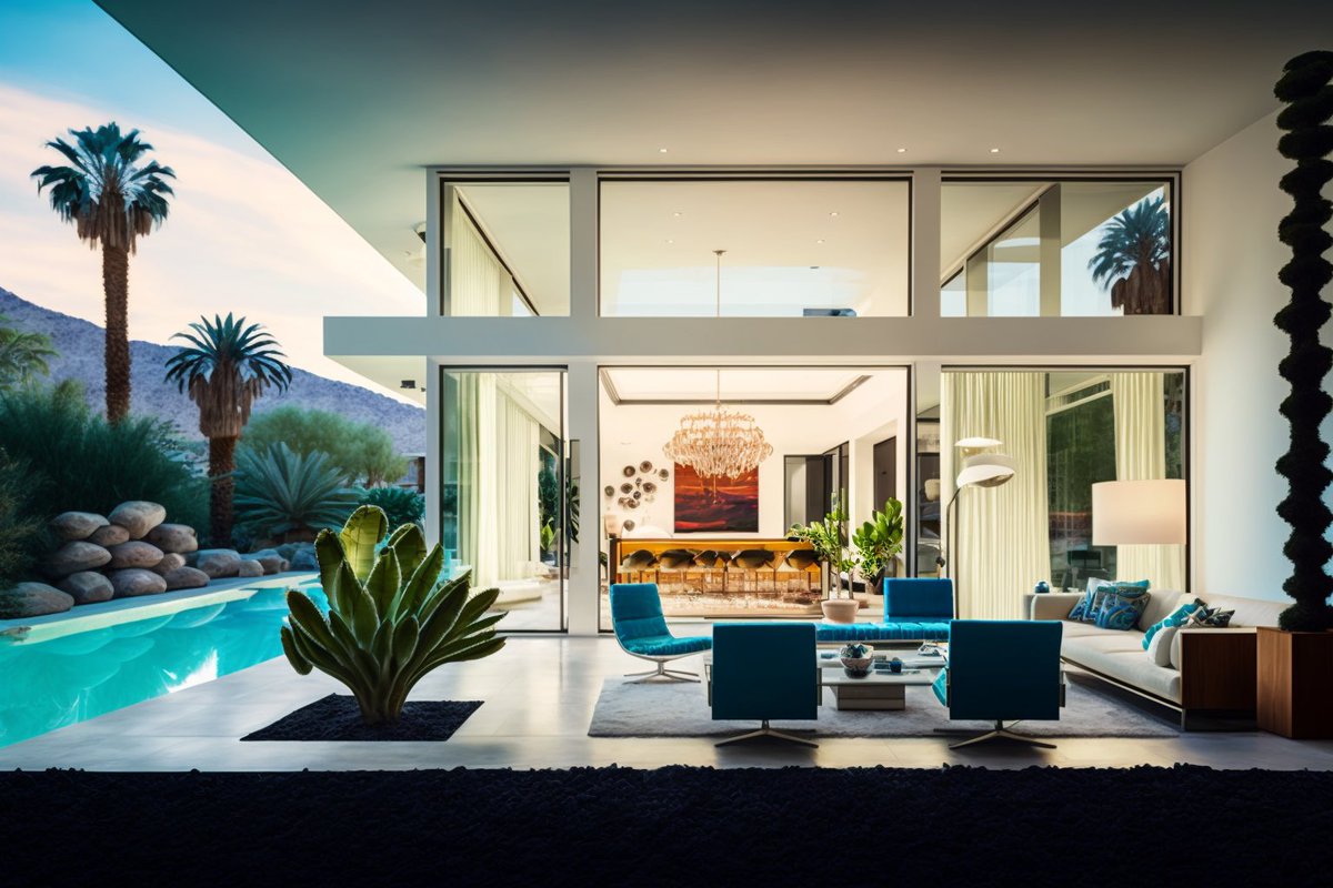 SPACIALISTS's tweet photo. Large windows, open floor plans, and seamless transitions between indoor and outdoor living areas characterize these spaces. Here, we explore the beauty of an indoor-outdoor modern architectural design space in Palm Springs. #interiordesign #design #interior #philipoloo https://t.co/KKC9mLCbfJ