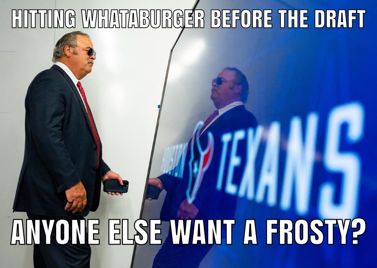 FlyingForWork's tweet image. Cal McNair is a genius, what could go wrong? #NFLDraft #HoustonTexans #Pick2